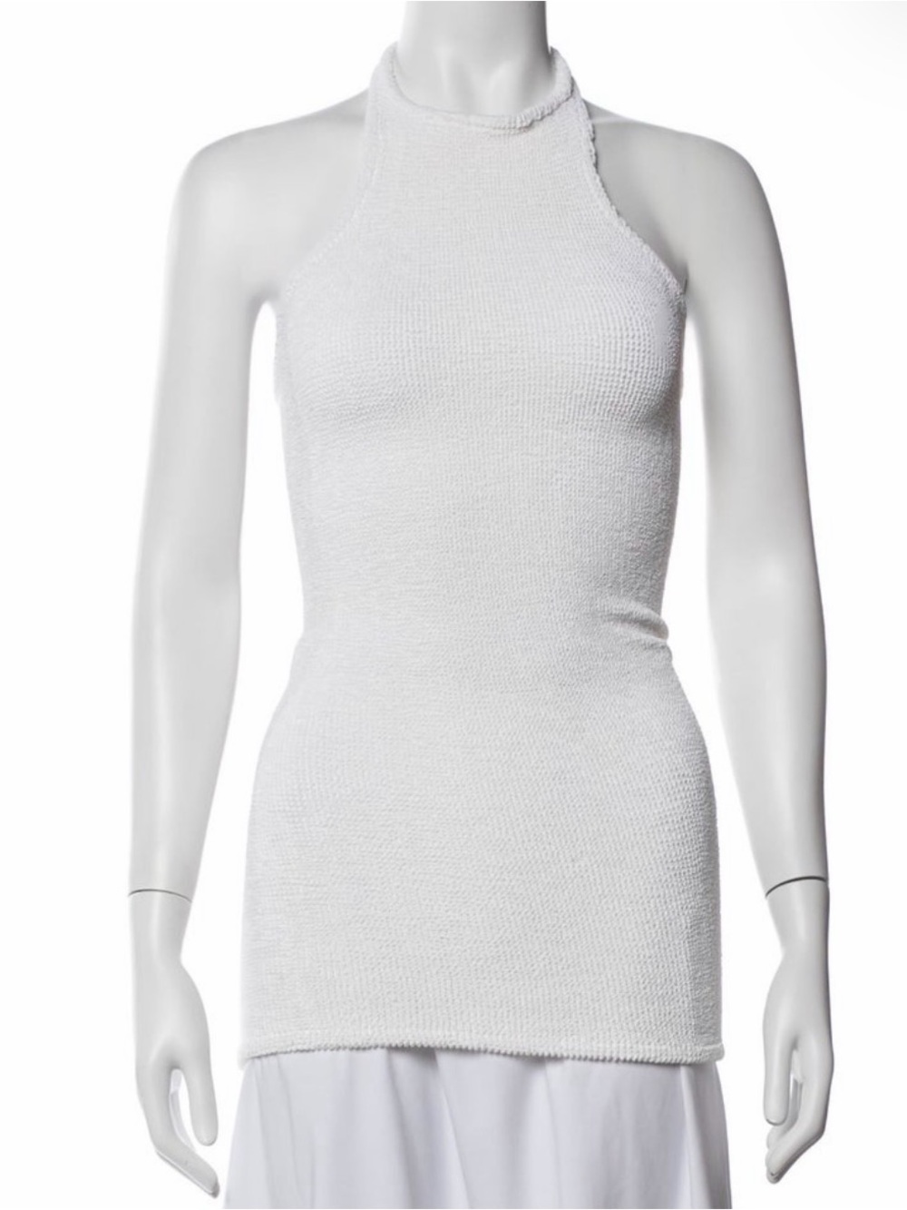 Hunza G White Halter Knit Tank dress